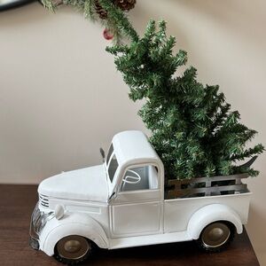 Hobby Lobby White Truck with Green Christmas Tree Decor